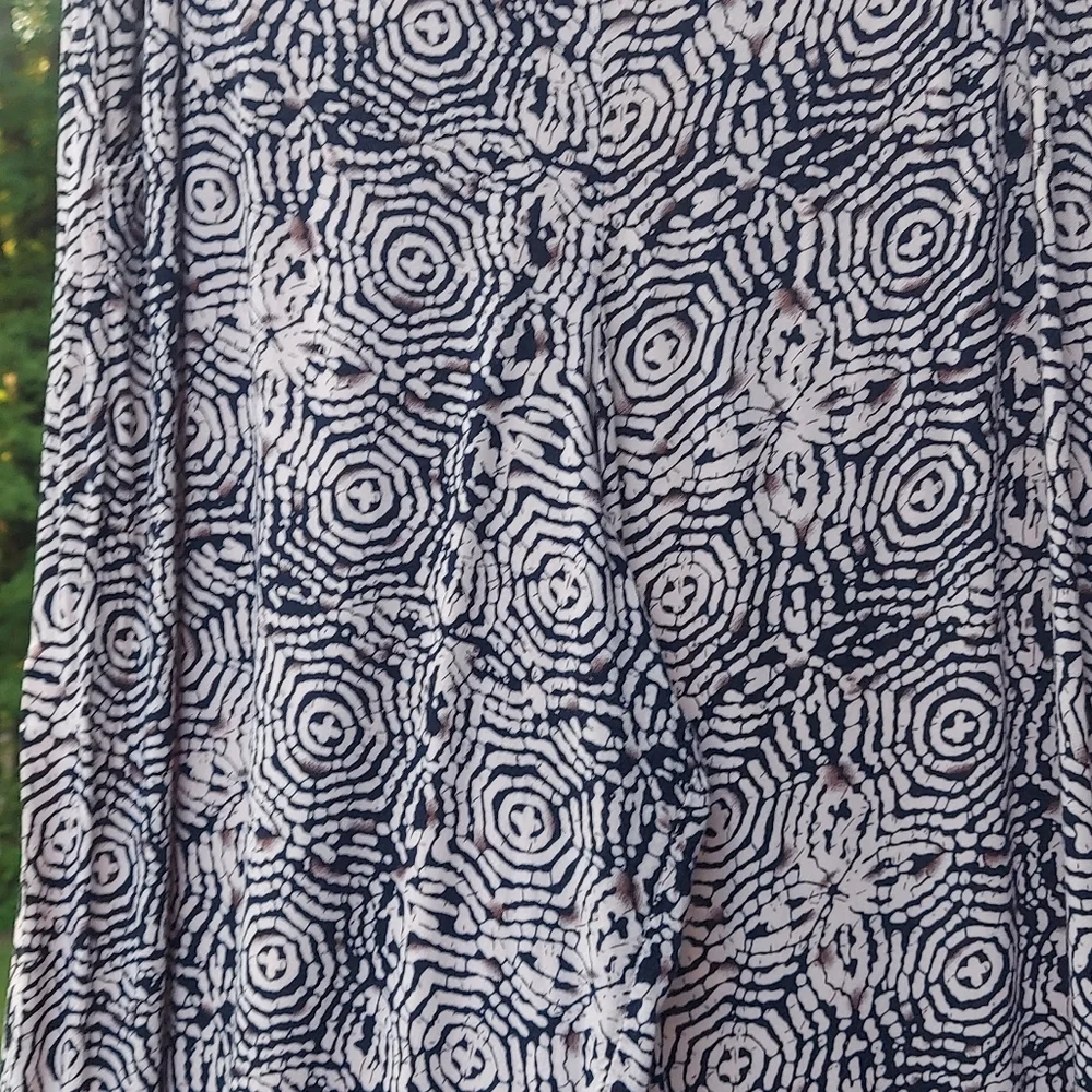 Solitaire Palazzo Abstract Black/Tan Womens Pants Sz M